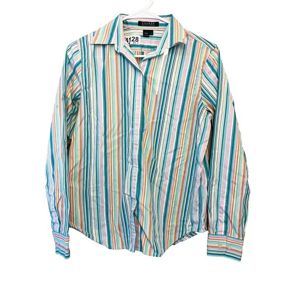 Lauren Ralph Lauren Tops - Lauren Ralph Lauren Button Up Shirt Multicolor Striped Small Womens Colorful Top